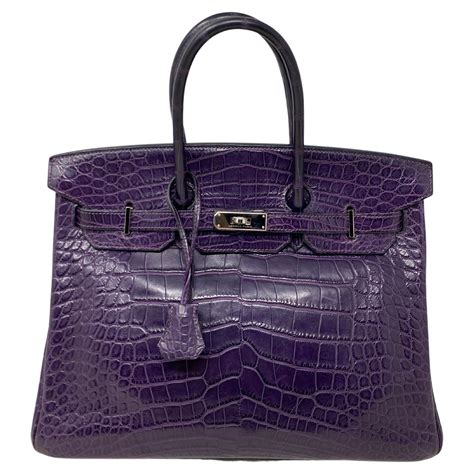 purple birkin bag.